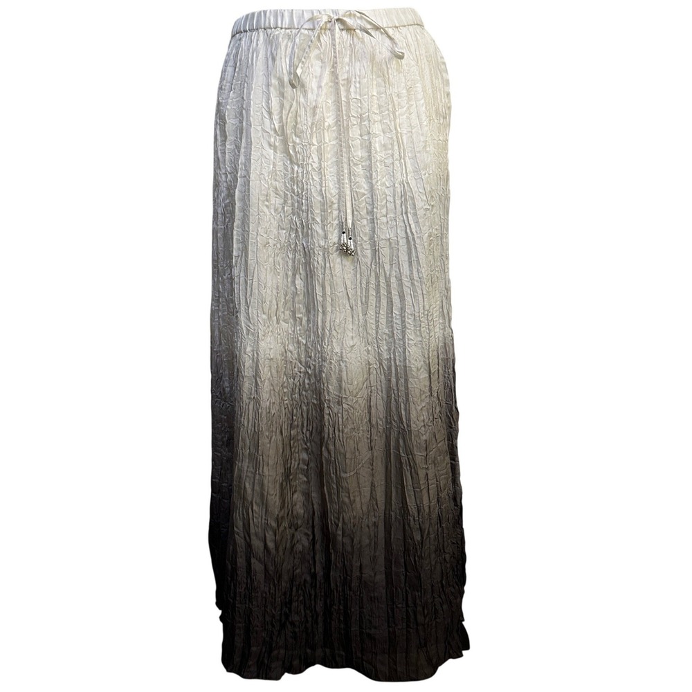 WHBM 100% Silk Ombre Crinkle Maxi Skirt Lined S Boho Whimsygoth Fairycore Grunge - Picture 2 of 13